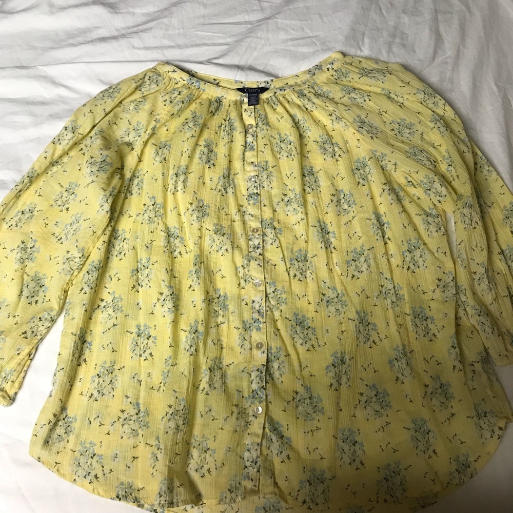 Long sleeved flower print blouse